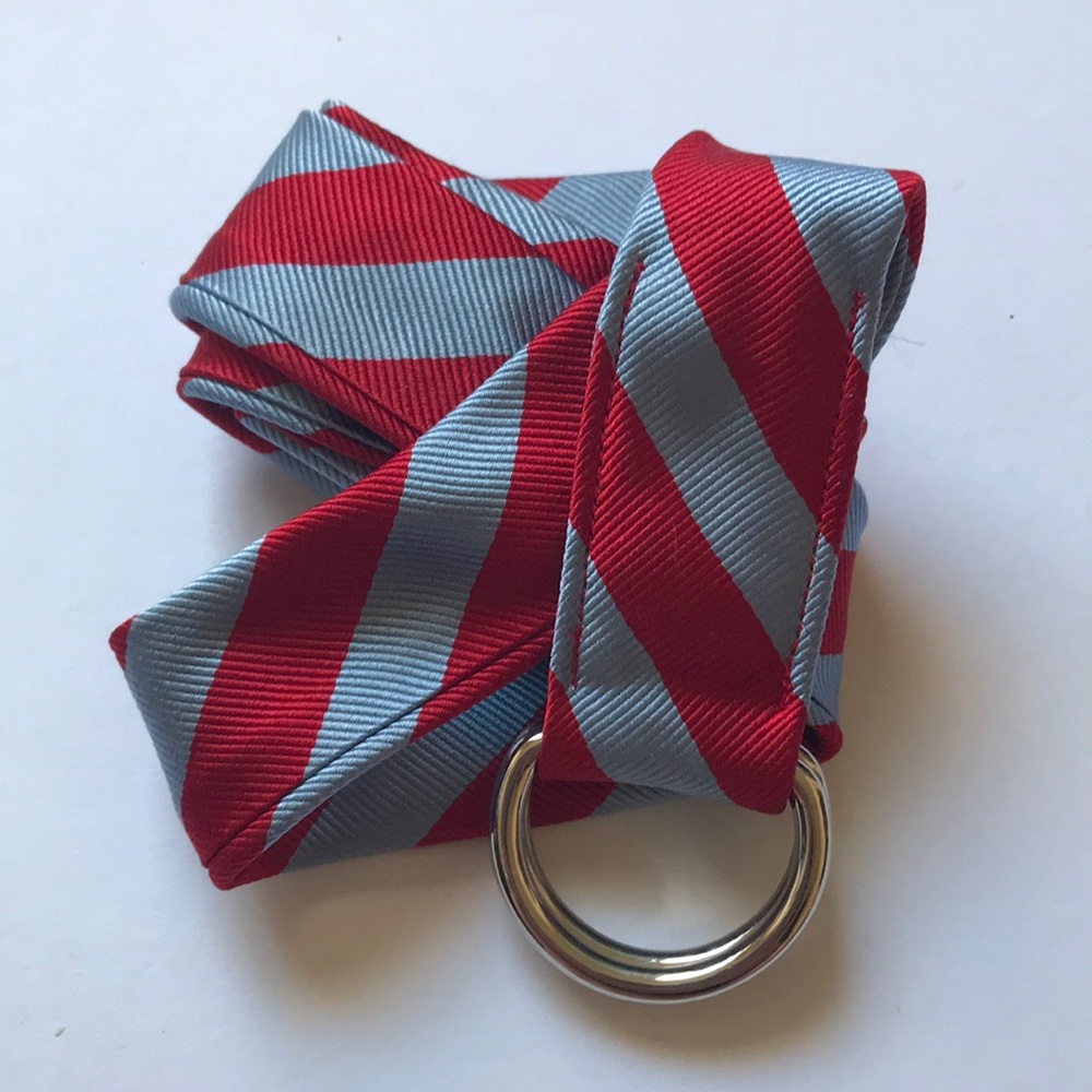 J. Crew blue and red striped belt size m